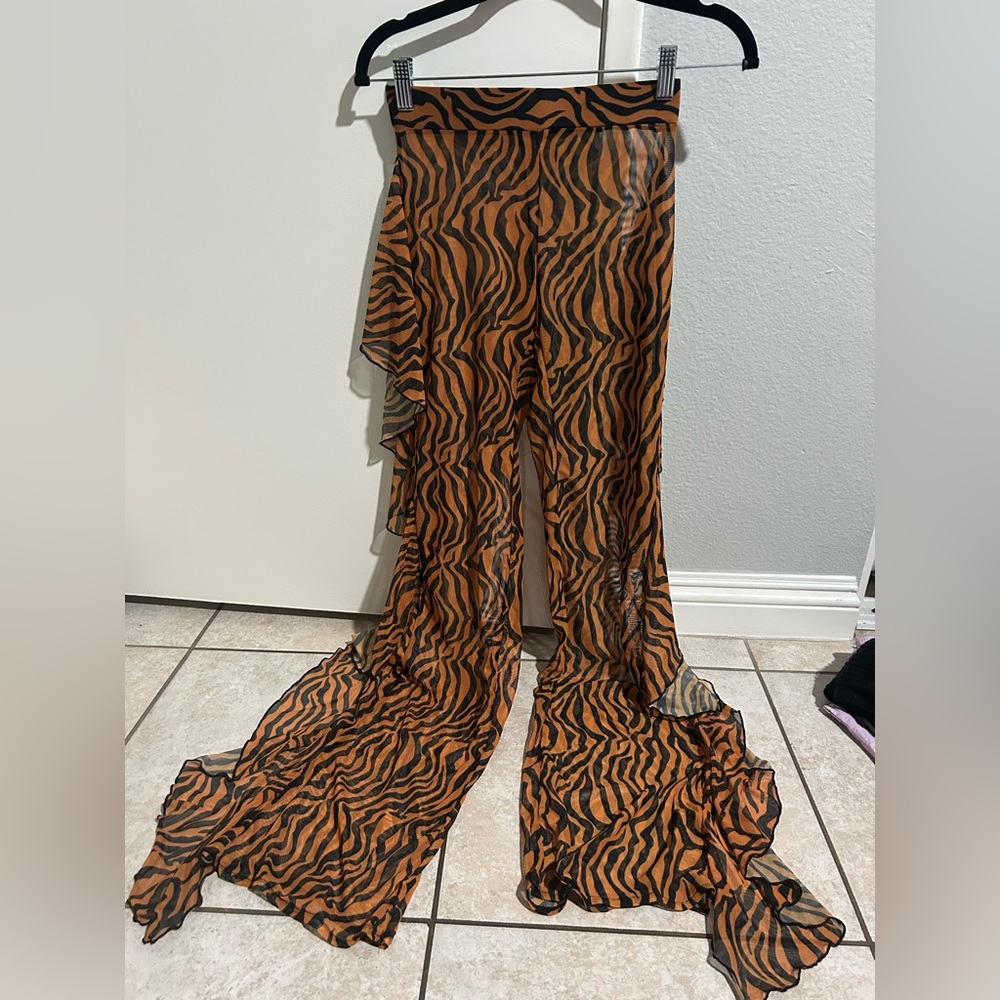 Fashion Nova Tiger sheer bikini pants cover up